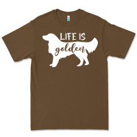Cacao golden retriever - life is golden white Premium Tee - artisFamous