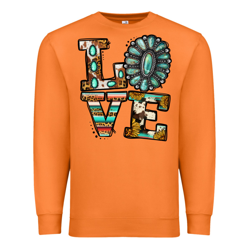 Turquoise Serape Love Premium Sweatshirt by Jasminsmagicworld | Teevron