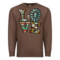 Chestnut turquoise serape love Premium Sweatshirt - Jasminsmagicworld