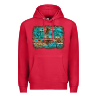 Cardinal western turquoise stone aztec tiger pattern background Premium Hoodie - Artiststas