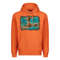 Carrot western turquoise stone aztec tiger pattern background Premium Hoodie - Artiststas