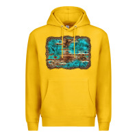 Lemon western turquoise stone aztec tiger pattern background Premium Hoodie - Artiststas