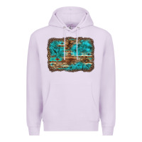 Lilac western turquoise stone aztec tiger pattern background Premium Hoodie - Artiststas