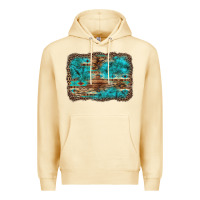 Pina Colada western turquoise stone aztec tiger pattern background Premium Hoodie - Artiststas