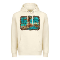 Sandshell western turquoise stone aztec tiger pattern background Premium Hoodie - Artiststas