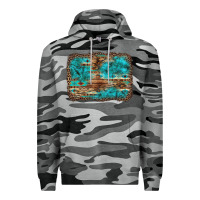 Slate Camo western turquoise stone aztec tiger pattern background Premium Hoodie - Artiststas