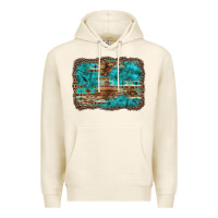 Tofu western turquoise stone aztec tiger pattern background Premium Hoodie - Artiststas