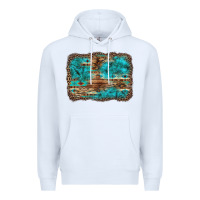 White western turquoise stone aztec tiger pattern background Premium Hoodie - Artiststas