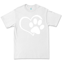 White dog dad mom puppy shirt love dogs paw print heart women men  shirt Premium Tee - artisFamous
