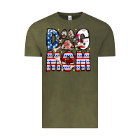 Vintage Olive American Dog Mom Vintage Tee - CowhideDigitalArt