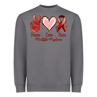 Peace Love Cure Multiple Myeloma Cancer Heavyweight Sweatshirt | Teevron