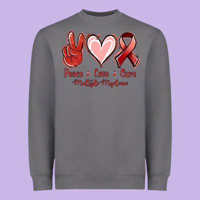 Peace Love Cure Multiple Myeloma Cancer Heavyweight Sweatshirt Designed By Jasminsmagicworld