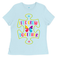 Baby Blue Let s Grow Together Ladies Tee - CowhideDigitalArt