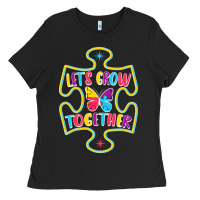 Black Let s Grow Together Ladies Tee - CowhideDigitalArt