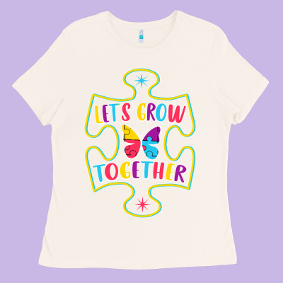 Let S Grow Together Ladies Tee Designed By Cowhidedigitalart