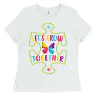 White Let s Grow Together Ladies Tee - CowhideDigitalArt