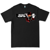 Black Red Dead Redemption 2 Red Moon Cowboy Premium Tee - artisFamous
