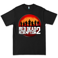 Black Red Dead Redemption 2 Red Moon Cowboy Premium Tee - artisFamous