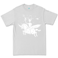 Dove Grey alien riding unicorn  cool ufo cowboy Premium Tee - artisFamous