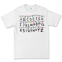 White Stranger Lights Alphabet Premium Tee - artisFamous