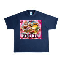 Navy Be Mine Valentine Urban Heavy Tee - CowhideDigitalArt