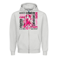 Dove Grey survivor breast cancer ribbon Zipper Hoodie - RanaPortraitStore