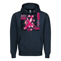 Navy survivor breast cancer ribbon Zipper Hoodie - RanaPortraitStore