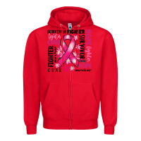 Red survivor breast cancer ribbon Zipper Hoodie - RanaPortraitStore