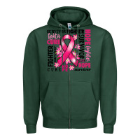 Sports Green survivor breast cancer ribbon Zipper Hoodie - RanaPortraitStore