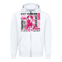 White survivor breast cancer ribbon Zipper Hoodie - RanaPortraitStore