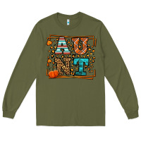 Army Green Autumn Leopard Aunt Long Sleeve Tee - LillyAllenDesigns