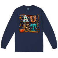 Navy Autumn Leopard Aunt Long Sleeve Tee - LillyAllenDesigns