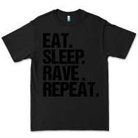 Black eat sleep rave repeat Premium Tee - artisFamous