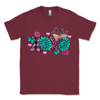 Burgundy Xoxo Valentine's Day turquoise gemstone Classic Tee - FaDigitalArtStudio