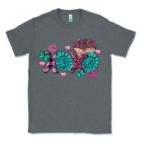 Charcoal Heather Xoxo Valentine's Day turquoise gemstone Classic Tee - FaDigitalArtStudio