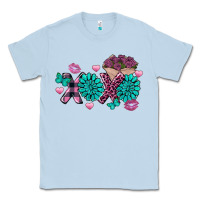 Dusty Blue Xoxo Valentine's Day turquoise gemstone Classic Tee - FaDigitalArtStudio