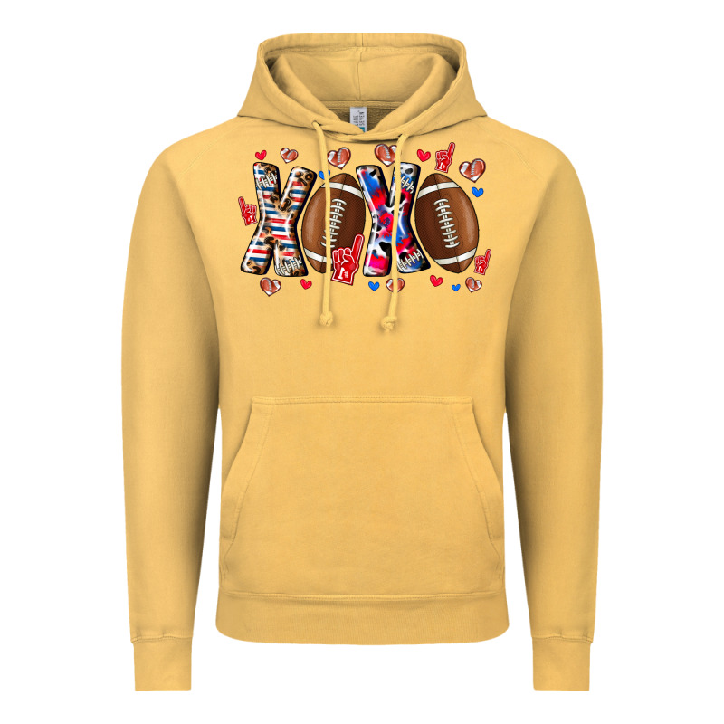 Xox Football Vintage Hoodie by CowhideDigitalArt | Teevron