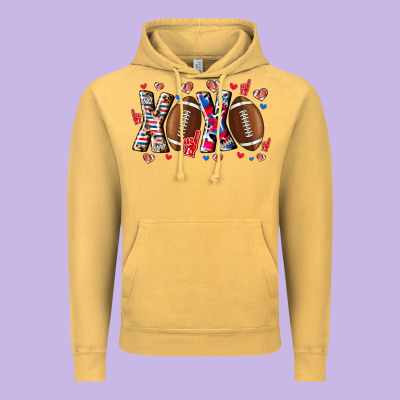 Xox Football Vintage Hoodie Designed By Cowhidedigitalart