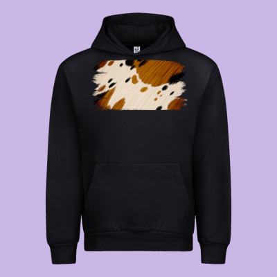 Cowhide Black And Light Brown Brushstroke Urban Hoodie Designed By Jasminsmagicworld