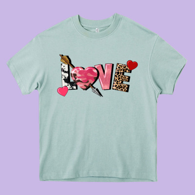 Love Valentine's Day Heavy Core Tee Designed By Fadigitalartstudio