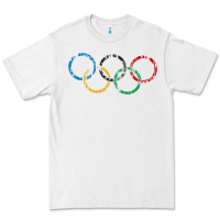 White OLYMPIC RINGS Premium Tee - artisFamous