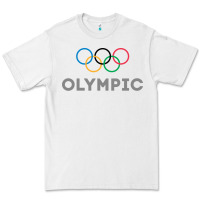White OLYMPIC RINGS Premium Tee - artisFamous