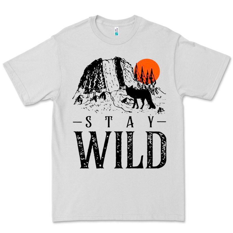 Stay Wild Illustration With Mountain Premium Tee by artisFamous | Teevron