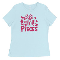 Baby Blue love you to pieces Ladies Tee - CowhideDigitalArt