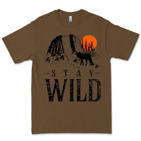 Cacao stay wild illustration with mountain Premium Tee - artisFamous