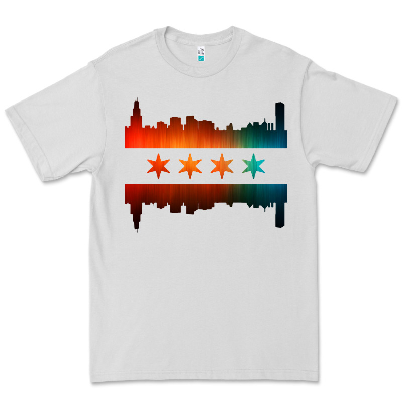 Chicago Flag Skyline Premium Tee by artisFamous | Teevron