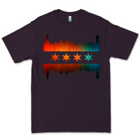 Plum chicago flag skyline Premium Tee - artisFamous
