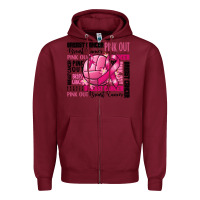 Burgundy volleyball pink out breast cancer Zipper Hoodie - RanaPortraitStore