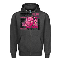 Charcoal Heather volleyball pink out breast cancer Zipper Hoodie - RanaPortraitStore