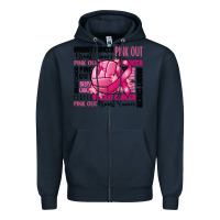 Navy volleyball pink out breast cancer Zipper Hoodie - RanaPortraitStore